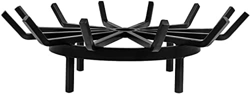 Amagabeli 24in Fire Grates for Open Fires Wrought Iron Fire Baskets for Open Front Fireplaces Heavy Duty 12 Bars 0.7in Bar Indoor Coal Kindling Basket Log Holder for Wood Burner Outdoor Stove Chimney