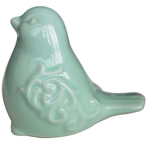 Realideas Aqua Glazed Ceramic Bird Figurine cover