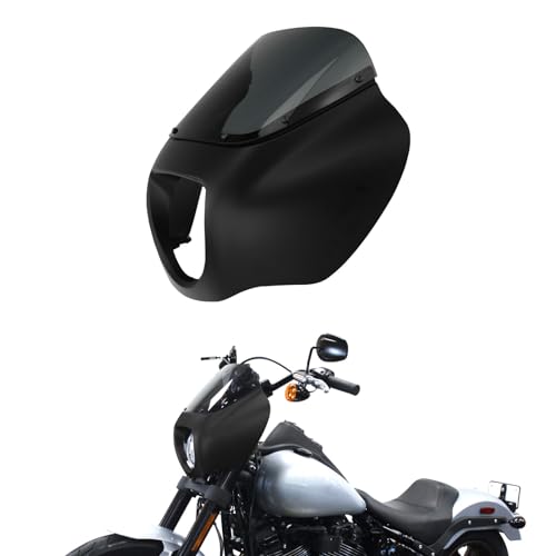 Image of Front Headlight Quarter Fairing Windshield Fit For Harley Softail Low Rider FXLR S FXLRS 2018-2025 Street Bob FXBB FXBBS 2018-2025 Softail Standard FXST 2020-2024 Black Denim
