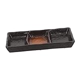 COLLBATH Plato de Cerámica para Salsa de Sushi de 3 Rejillas Exquisito Plato para Condimentos para Fiestas Familiares