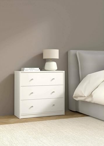 CASSETTIERA - Settimino multiuso, Comò camera da letto, Mobile con cassetti, 72x30 h68 cm, Bianco