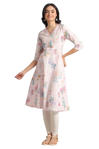 W for Woman Floral Printed A-line Pure Cotton Kurta and Leggings ...