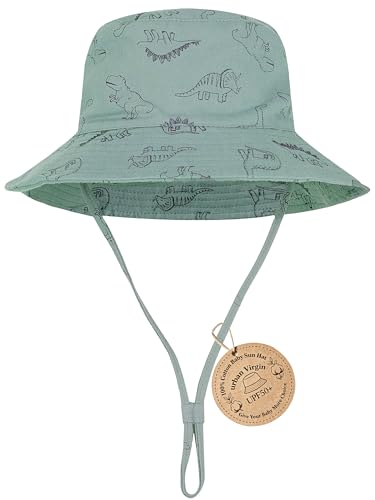 Image of Baby Sun Hat UPF 50+ Sun Protective Toddler Bucket Hat Summer Kids Beach Hats Wide Brim Outdoor Play Hat for Boys Girls