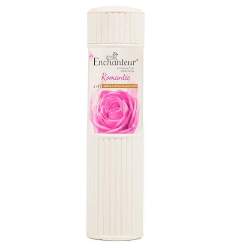 Enchanteur Romantic Perfumed Talc For Women - 250g | Enriched With Luxurious Roses & Jasmine Extracts | Suitable For Body & Face
