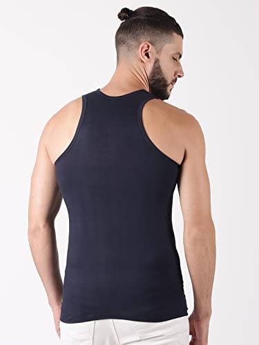Image of Dollar Lehar Men Combed Cotton Round Neck Vest -Colour May Vary