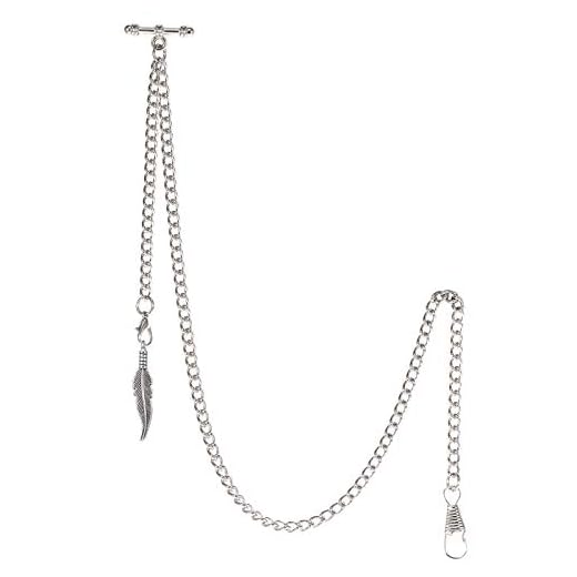 TREEWETO Albert - Reloj de bolsillo con cadena para hombre, 2 ganchos con colgante de hoja de plata envejecida