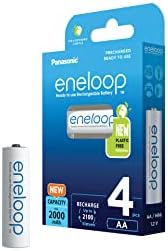 Panasonic eneloop ready-to use Ni-MH battery, AA/Mignon, 4-pack, improved capacity of min. 2000 mAh, 2100-charge cycle life, high power performance, plastic free packaging