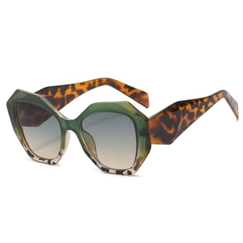 Lunettes de soleil œil de chat polygonales rétro aux finitions géométriques surdimensionnées