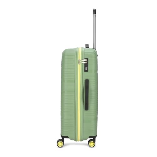 Image of Skybags Swirl Check-in Trolley Bag 75cm | Large Hard Luggage | 8 Wheels Suitcase for Travel | 3-Digit Combination Lock with Anti-Theft Zipper | Polypropylene | 3 Years Warranty - Unisex (Green)