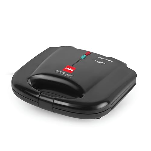 Cello Super Club Ultra Pro 800W Grill Sandwich Toaster with Fixed Grill Plates | Black| Heat Resistant Bakelite Body |Non-Stick Coating | Power Indicators. Cello Super Club Ultra Pro 800W Grill Sandwich Toaster with Fixed Grill Plates | Black| Heat Resistant Bakelite Body |Non-Stick Coating | Power Indicators.