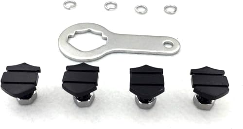 SMT- Black Bar Shield License Plate Mounting Hardware(Wrench Lockwasher Nut and 1/4 inch Screw) Compatible with Universal Bikes Yamaha Kawasaki Suzuki Triumph Ducati [B01HHSJJUO]