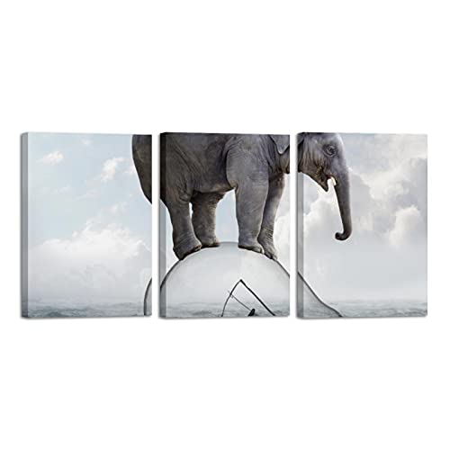 Tableau éléphant sur toile moderne pour un salon apaisant