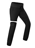 BALEAF Women's Convertible Pants, Quick Dry Hiking Joggers, Water Resistant Jogger Pants with Zipper Pockets, Lightweight High Waistd Cargo Joggers Travel Camping Work Pants Black M