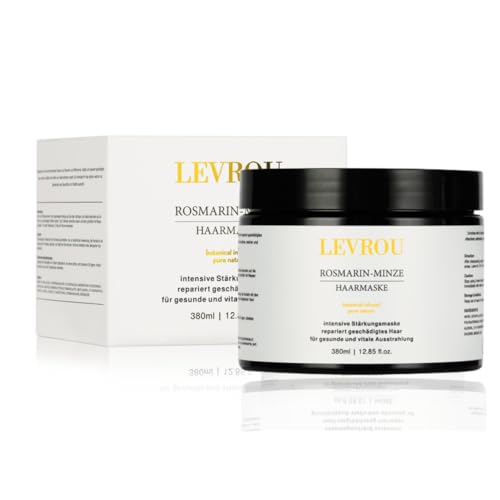 Levrou® Rosmarin Minze Haarmaske für sehr trockenes Haar | Haarwachstum beschleunigen | Haarkur für extrem geschädigtes Haar | Haarpflege für kaputtes Haar | für glänzende und geschmeidige Haare