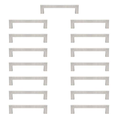 Sturdyy Tiradores Armarios Tiradores Cocina 15 Piezas Acero 128MM Inoxidable Lnstalación de Agujeros Lnstalación de Agujeros Plata