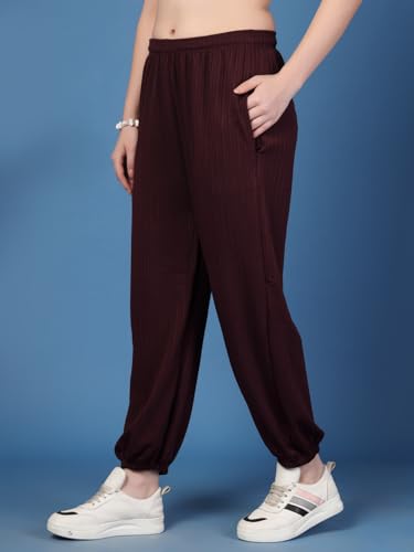 Image of UZARUS Women's Ultra-Soft Baggy Fit /Relaxed Fit Joggers with Side Pockets & Gripped Hem