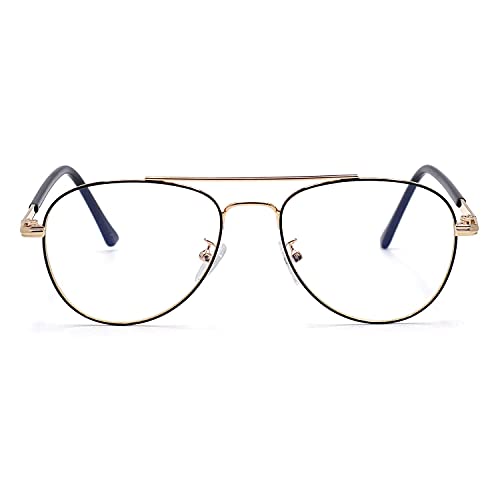 Image of Roshfort Aviator Specs For Men Women light weight Metal Spectacle Frame Eye Strain Protection Computer Glasses Medium