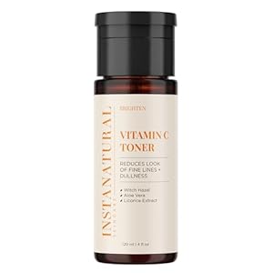 InstaNatural Vitamin C Face Toner, Brightens, Balances pH and Reduces Signs of Aging, Fine Lines and Wrinkles, with Witch Hazel, Lavender and Geranium Oils, 4 Fl Oz