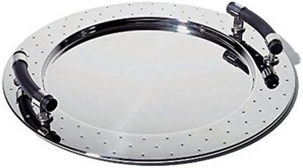 Alessi Round Tray with Handles by Michael Graves, Black
