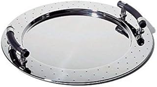 Alessi Round Tray with Handles by Michael Graves, Black
