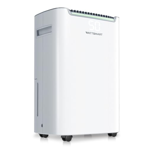 4500 SqFt Dehumidifier for Basement with Drain Hose 50 Pint Dehumidifiers for Large Home with Three Operation Modes Intelligent Humidity Control 24HR Timer for RV Bathroom Bedroom