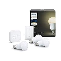 Philips Hue White Starter Kit con 3 Lampadine LED Smart, Luce Bianca Calda, Dimmerabile, 9W, Attacco...