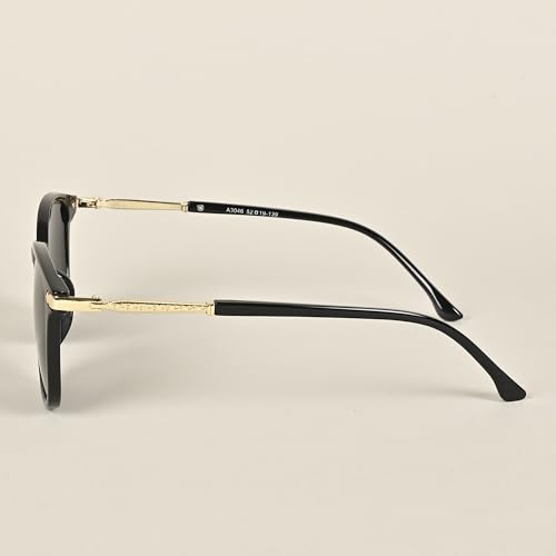 Image of Voyage UV Protected Rectangular Women Sunglasses - (A3046MG3182T | Black Lens | Black Frame)