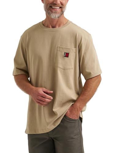 Wrangler Riggs Workwear Mens Short Sleeve Crew Tee Khaki X-Large