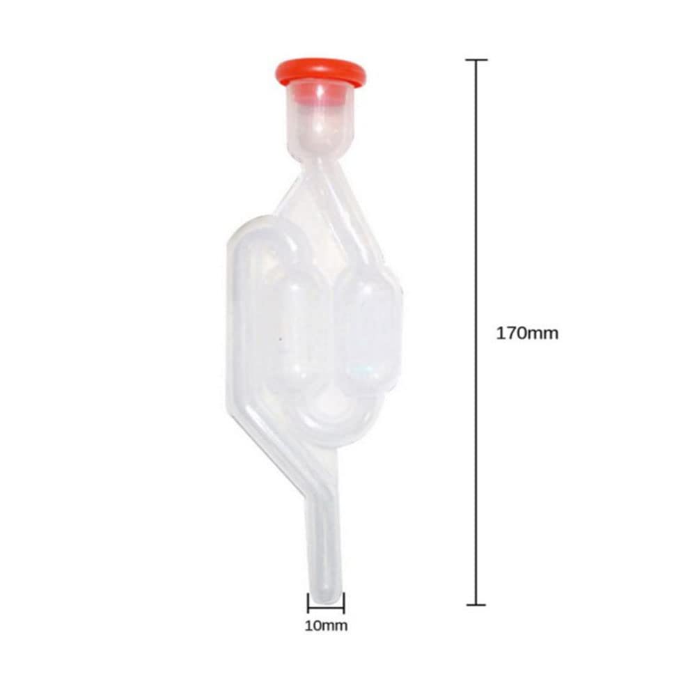 Kiuiom Tubes De Fermentation,Airlock Bubbler,Bonde De Fermentation,Fermentation Airlock 3PC Barboteur Fermentation pour Fabrication de Vin de Bière à Domicile Bubbler avec Couvercle