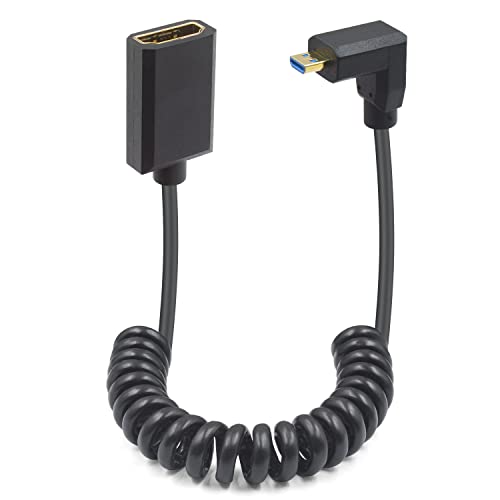 Duttek 8K 90 Degree Micro HDMI Entender Coiled Cable