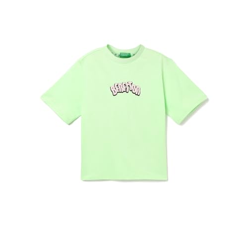 Image of UNITED COLORS OF BENETTON Boys Cotton Boxy Fit Round Neck Printed T-Shirt