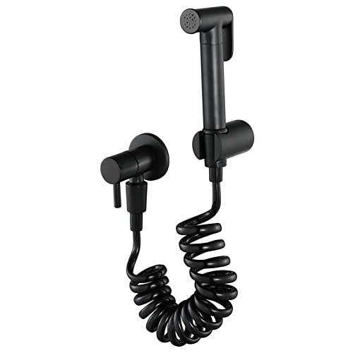 Pulvérisateur de bidet pour toilettes en laiton avec tuyau haute pression jet ajustable.