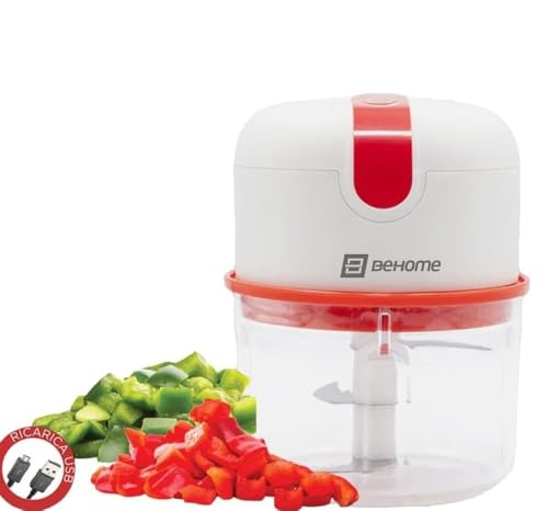 BEHOME Hachoir Électrique Petit Rechargeable USB Sans Fil, Mini Robot Mixeur de Cuisine avec capacité 250 ml, hachoir Automatique pour Oignons, Ail, Viande,...