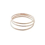 Honeycat Super Skinny Hammered or Smooth Stacking Rings Trio Set in Gold, Rose Gold, or Silver | Minimalist, Delicate Jewelry (Rose Gold - Hammered, 7)