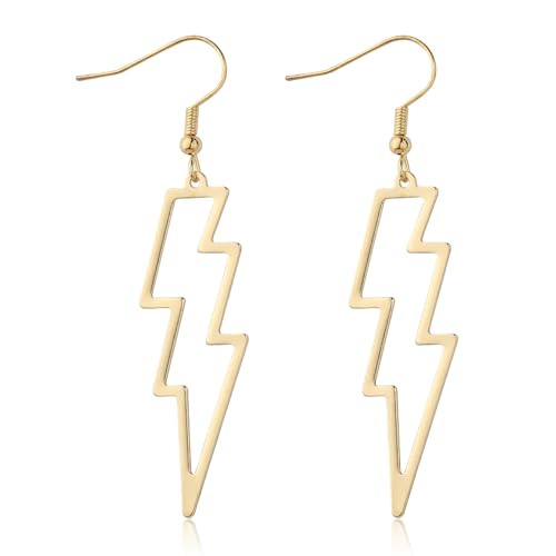 Lusofie Lightning Bolt Earrings 80s Punk Lightning Earrings Flash Thunder Hook Earrings Dangle Earrings for 80's Party