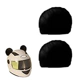 1 Pair Plush Bear Ears for Helmet Round Bear Ear Helmet Decorations Helmet Accessories for Ski Bicycle Bike Motorcycle Helmet Black