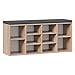 RICOO WM033-ES-A regał na buty 104 x 49 x 30 cm, drewno dąb sonoma ławka do siedzenia z miejscem do przechowywania szafka na buty z poduszką do siedzenia ławka na buty do korytarza półka na buty