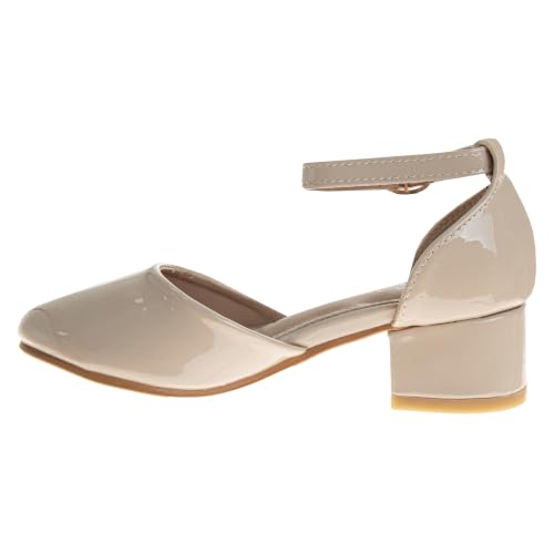 Image of Josmo Girls Low Heel Dress Pumps Crystal Strap Formal Wedding Sandals Flower Girl Shoes for Toddler /Little Kid /Big Kid