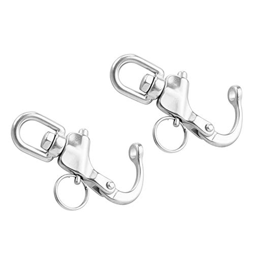 Yetaha 2 Pack Swivel Eye Snap Shackle, Quick Release Bail Rigging Boat Stainless Steel Clip for Sailboat Spinnaker Halyard