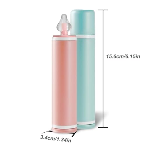 Elfzone Nasal Aspirator for Baby and Adult - 2Pcs - Nose Syringe Cleaner Nose Wash Cleaner Nasal Cleaning for All Age, Portable Manual Nasal Aspiratior with Personal Case, Easy to Use (Blue, Medium)