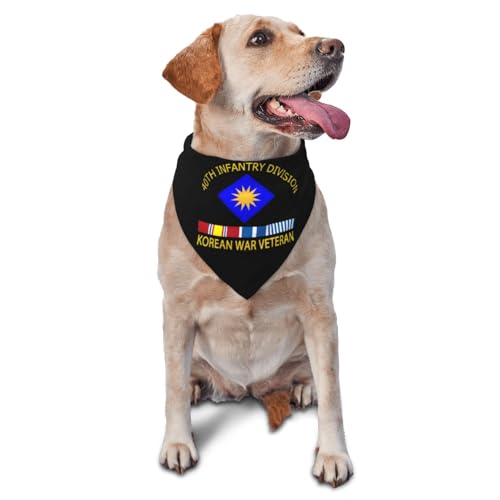 40th Infantry Division Korean War Veteran Dog Scarf Pet Bandana Cat Pet Bibs