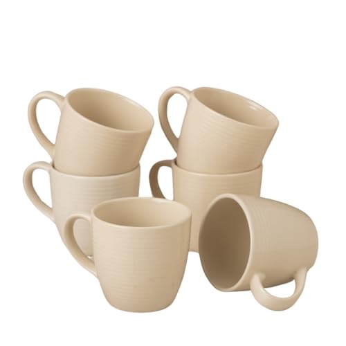 Image of Clay Craft Fine Ceramic Horizon Ivory Coffee Mug Set of 6, Cups for Tea & Coffee, Mug Set, Gift Set, Elegant Design for Home and Kitchen and Can Be Gifted to Your Loved Ones On Any Occassions