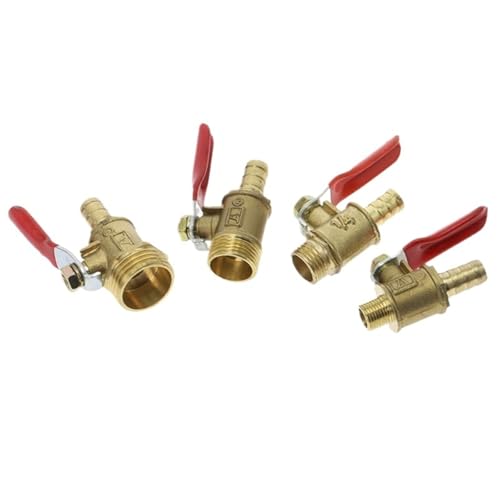 Válvula de bola de latón de 1/8" macho y conector de manguera de 12mm para tubería 5