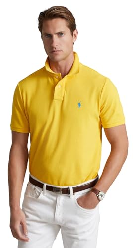 POLO RALPH LAUREN Men Custom Fit Mesh Pony Logo Shirt (M, Yellowfin)2