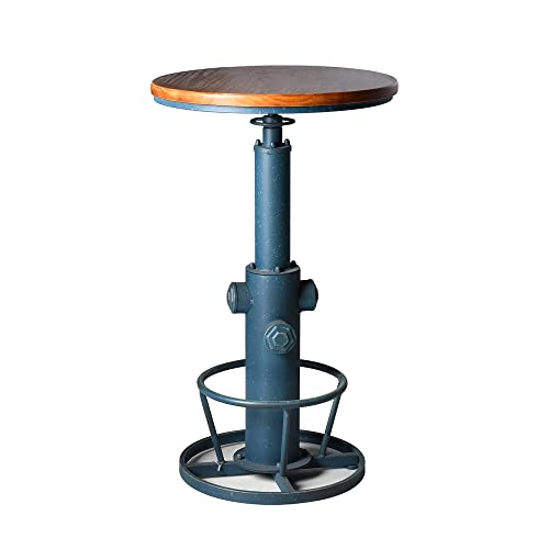 Industrial Adjustable Bar Table - Antique Blue