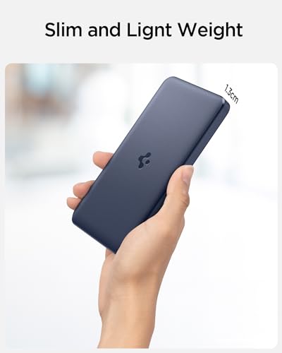 Image of Spigen ArcPack 10000mAh Power Bank, PD3.0, Fast Charging, 22.5W Max Output, 2 Type-C Ports, 1 USB-A Port - (ABS+PC, Navy Blue)