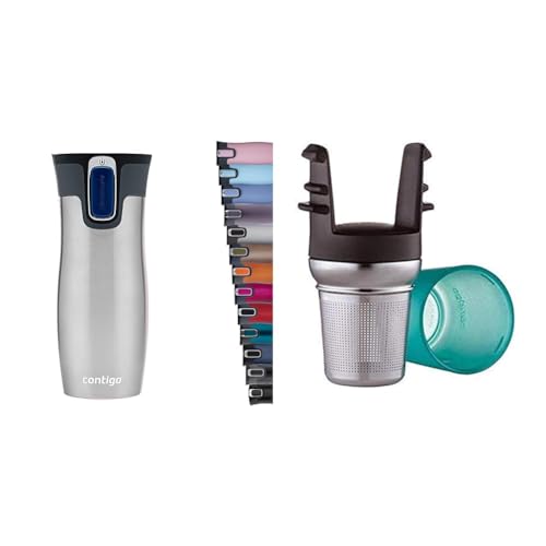 Contigo Thermobecher West Loop Autoseal, Edelstahl Isolierbecher & Teesieb Infuser für alle West Loop Thermobecher