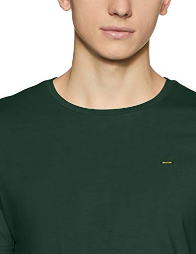 Image of ABOF Men's Solid Slim fit T-Shirt (BOA19AMCWTE3002425 Dark Green L)
