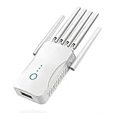 Ripetitore WiFi Potente, Amplificatore WiFi a Doppia Banda con 6 Antenne, Modalità Ripetitore/AP, Copertura Fino a 9000 Pi², 1 Porta LAN, Compatibile con Tutte le Box per Casa/Ufficio