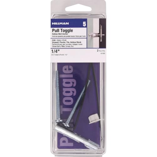 Hillman Rawl 1/4 in. Dia. x 2-1/2 in. L Round Plastic RH Combo Strap Toggle 2 pk